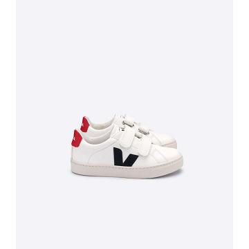 White/Black/Red Kids' Veja ESPLAR CHROMEFREE Sneakers | AU 835PJJ